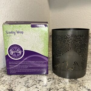 Full Size Scentsy Wrap Nativity bronze brown color 5.25" x 4.25" Christmas B3